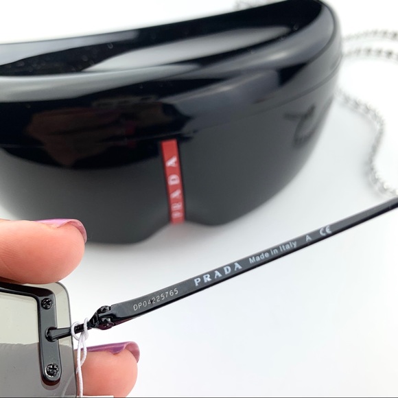 NEW! Prada 61V Runway Mirror Rectangle Sunglasses - Picture 6 of 10